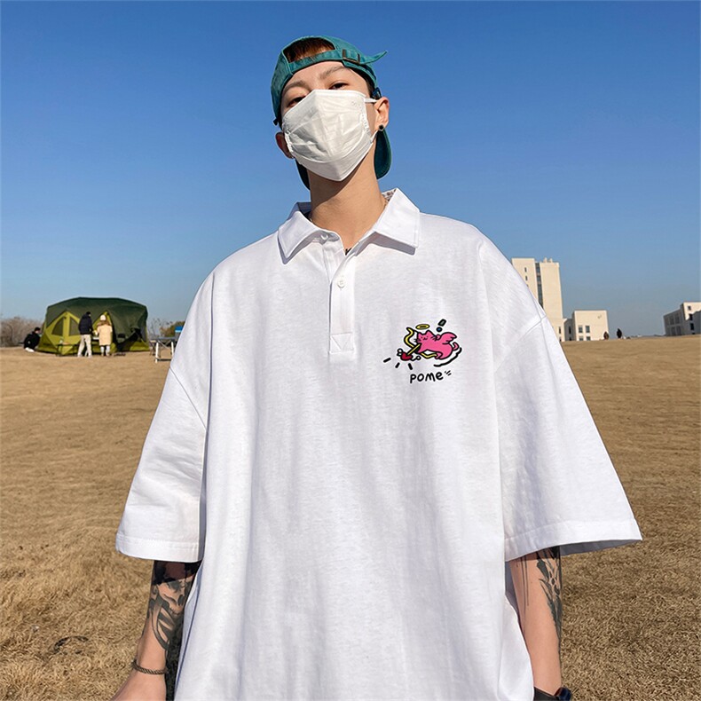 支持得物品质配合二开珠地网眼透气宽松短袖T恤翻领POLO衫PL105,男装T恤,电商A486