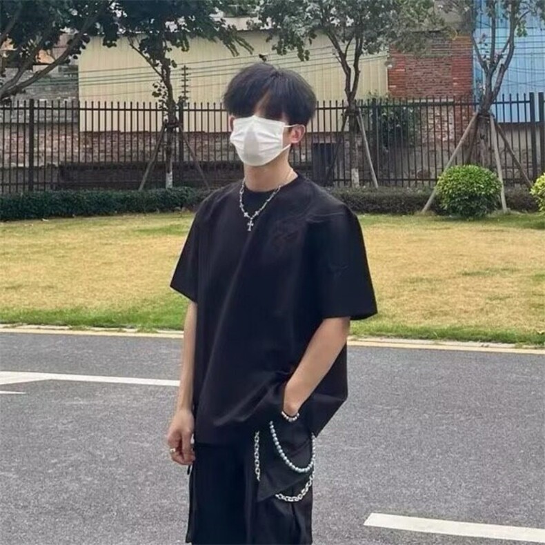 2025刺绣暗纹短袖t恤男女夏季百搭休闲衣服新中式风潮半袖上衣图片