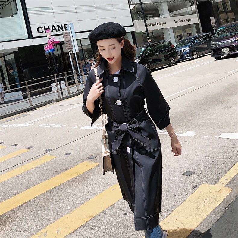 大货已出秋季新款明线设计风衣外套浙宝262A-A005,女装风衣,Yologo