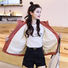 2020冬季新款派克加绒棉服潮酷气质印花设计不挑身材遮肉显瘦派克服，女装派克服，靓星雨