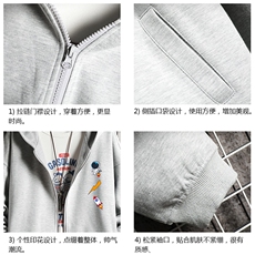 KS21165-P38加绒款-P43连帽开衫卫衣男运动外套大码班服网格，男装卫衣，电商A040A