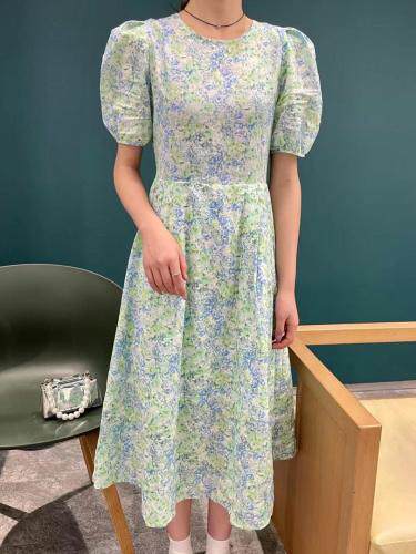 【现货】夏季新款碎花连衣裙短袖韩版西服，女装连衣裙，POHIO葆伊