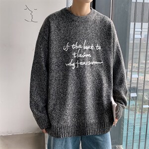 ！2023秋冬男士加厚圆领毛衣学生保暖针织衫简约上衣M202P45,男装针织衫/毛衣,电商B220