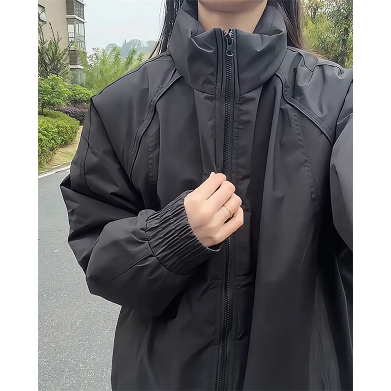 现货美式高街休闲棉衣夹克三防立领纯色户外工装加厚棉服外套,男装夹克,电商A486