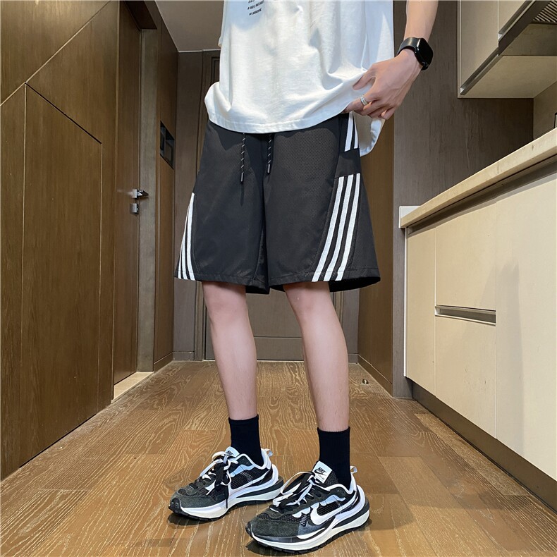 夏季新款潮流透气条纹短裤宽松网眼五分裤B315-K24205-特p30控58,男装牛仔裤,电商B315