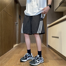 夏季新款潮流透气条纹短裤宽松网眼五分裤B315-K24205-特p30控58，男装牛仔裤，电商B315