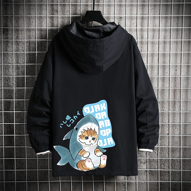 JK41217-P85 加棉款-P115 纯棉连帽夹克男士大码工装夹克男 网格图片