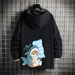 JK41217-P85 加棉款-P115 纯棉连帽夹克男士大码工装夹克男 网格图片