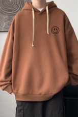 WY2224-P35加绒款-P40纯棉连帽卫衣男大码运动帽衫宽松薄外套男，男装卫衣，电商A040