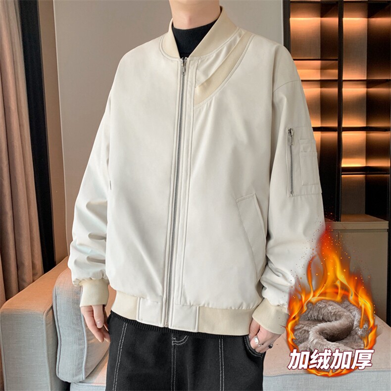 加绒加厚棒球服飞行员夹克宽松休闲工装外套JK88-P78加绒P88,男装夹克,星座308B-2