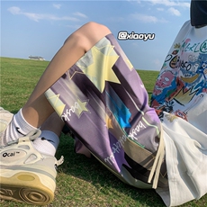 XZ616夏季新款满印星星冰丝五分裤休闲沙滩裤TY880P25控39，男装休闲裤，星座512A（原616）