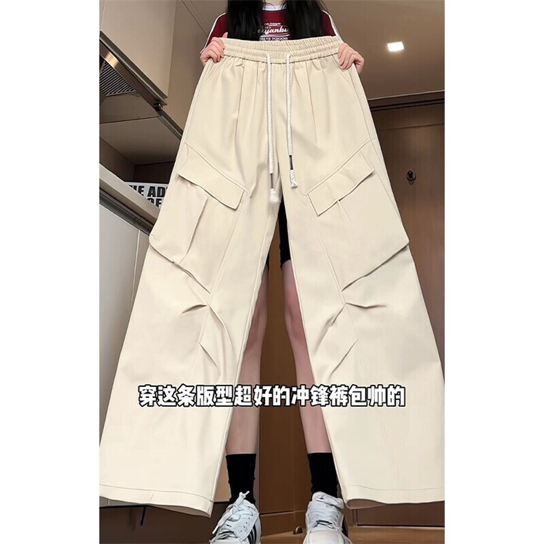 特批P33无差价春季褶皱侧边大口袋工装裤高街防水宽松冲锋裤K5716,男装工装外套,电商A001