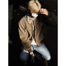 725-P582025春秋新款美式复古cleanfit工装夹克男女痞帅，男装夹克，电商B323A