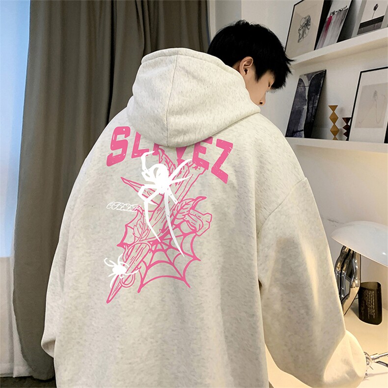 抖音得物供货可提供视频秋冬重磅美式宽松连帽卫衣DL1902,男装卫衣,电商A486