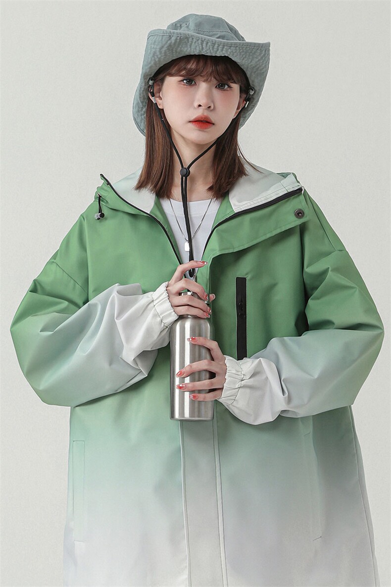 2025中性风山系防水冲锋衣渐变色夹克女大码M-5XL休闲JK77088P85,男装夹克,星座227-7