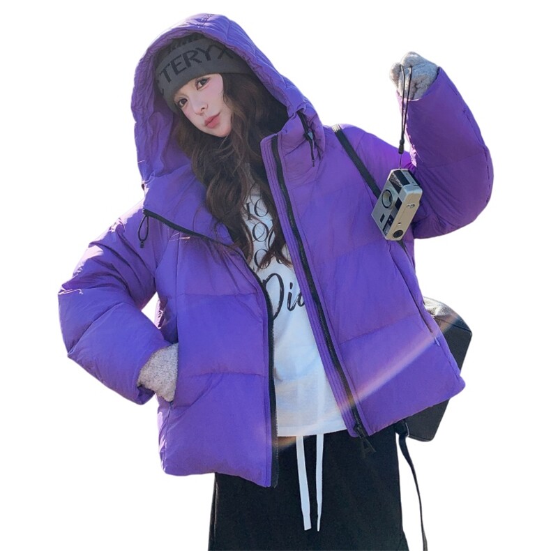 紫色连帽加厚羽绒服2C323P3308863,女装羽绒服,2C323