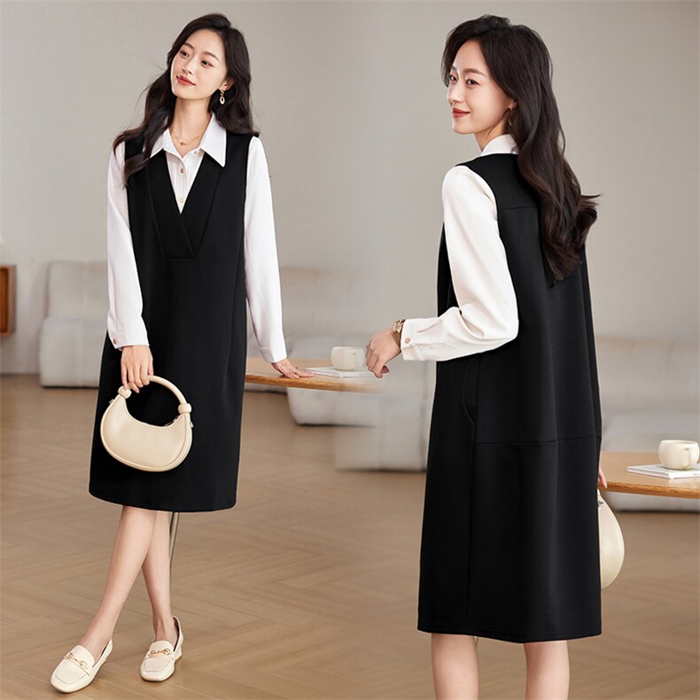 时尚显瘦无袖背心连衣裙套装女夏季新款气质百搭两件套裙子，女装套装/套裙，韩派