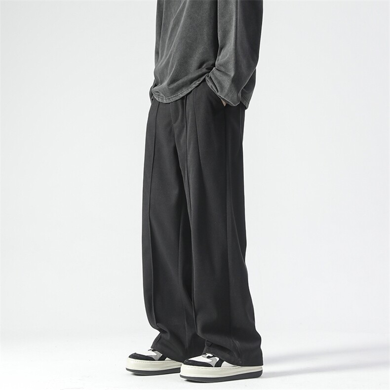 毛呢西裤男秋冬垂感裤韩版加厚男士百搭修身直筒休闲裤D518/P65，男装西裤，星座206（原A221）