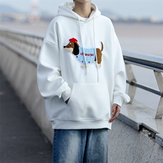 美式高街潮流绣花连帽卫衣男百搭宽松情侣外套上衣男WY7059，男装卫衣，星座1116A-1（原606A）