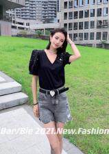 花朵V领小衫，其它，芭比