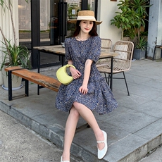 大货已出时髦复古碎花连衣裙，女装连衣裙，MQ