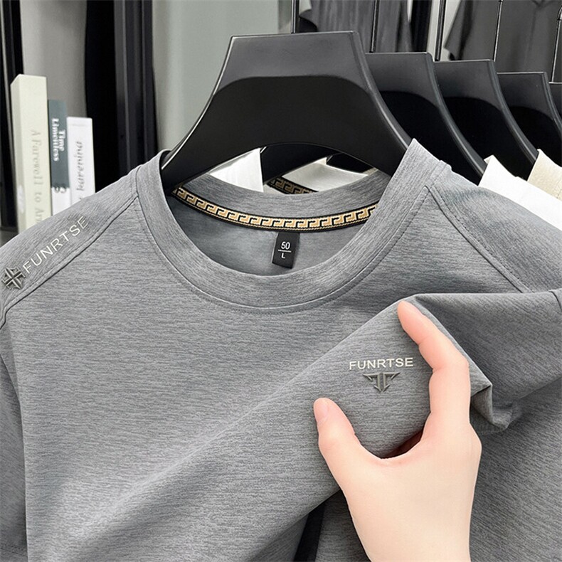 Z5033夏季新款男士运动T恤衫简约男士短袖圆领通勤男装，女装T恤，电商B360