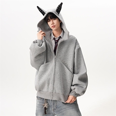 【现货】XZ1218WT6004特价P59美式高街铆钉连帽卫衣外套，女装短外套，星座1218（原611-3）