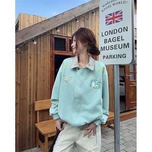wx101-P70 美式复古勋章刺绣拼色棒球服外套男女情侣中性学院风图片