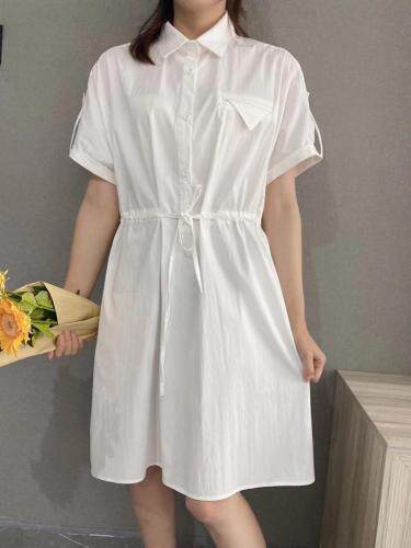 爱美欧夏季衬衫收腰连衣裙，女装衬衫，爱美欧