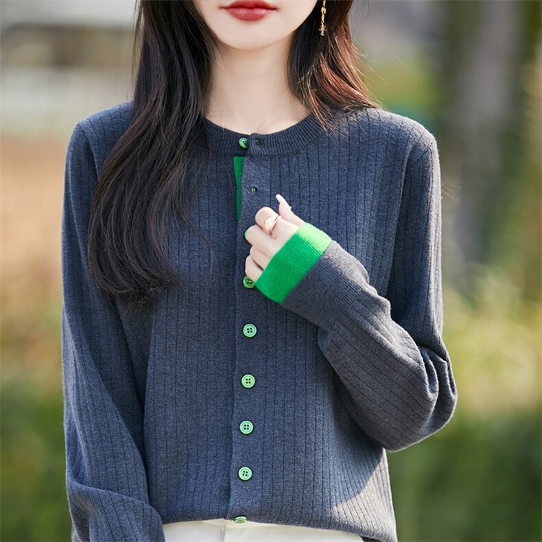 时尚针织开衫外套女2025新款春秋款外穿短款女装秋冬毛衣,针织衫/毛衣,暖圣羊羊绒