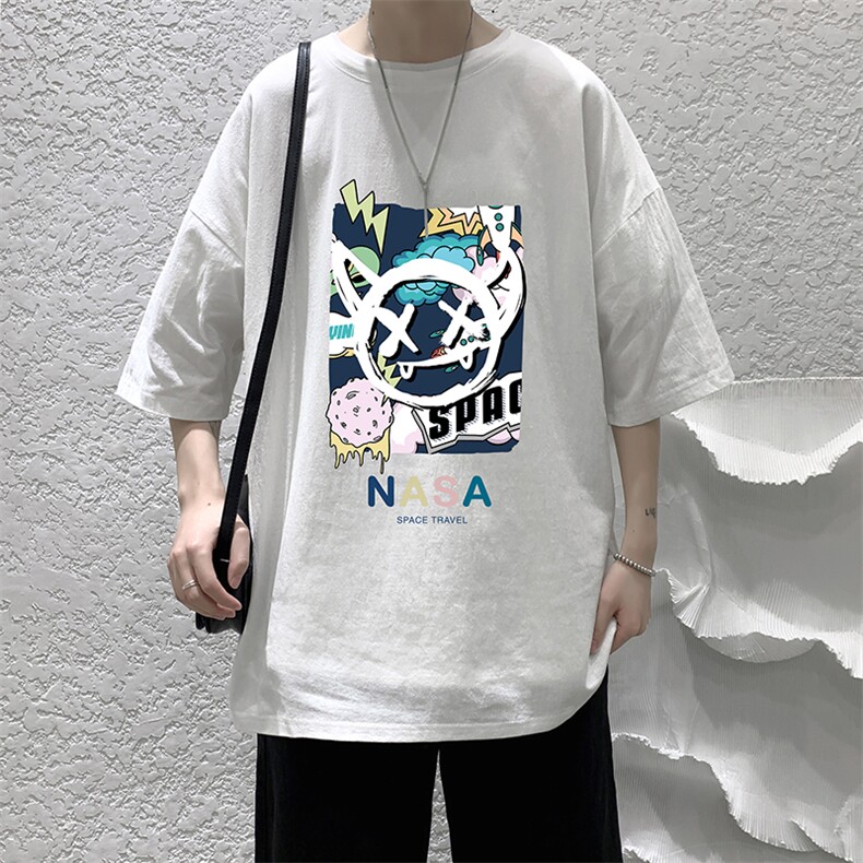 YT26275-P30亚麻短袖t恤男大码五分袖男宽松七分袖大皂风模特,男装T恤,电商A040
