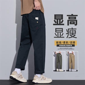 春季新款美式工装裤男士潮牌宽松直筒纯棉休闲长裤子Z9886-P40特图片