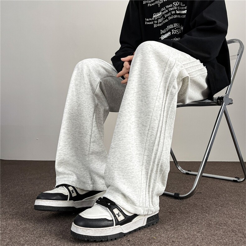 运动卫裤男秋季潮牌宽松百搭休闲长裤垂感阔腿直筒裤子XK35-P40,男装休闲裤,星座208-5