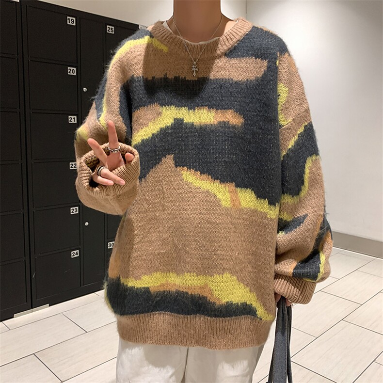 毛衣男潮流百搭男装潮牌ins宽松休闲男装撞色针织衫上衣M902-p48,男装针织衫/毛衣,星座1008-1