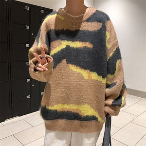 毛衣男潮流百搭男装潮牌ins宽松休闲男装撞色针织衫上衣M902-p48