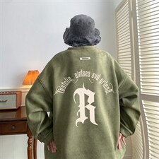 ！22秋季新款宽松大码港风R麂皮绒圆领卫衣JW1973-p50控68，男装卫衣，星座508（原C305）