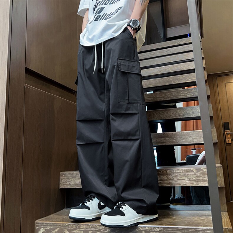 夏季薄款冰丝美式工装裤男宽松2025男士运动休闲长裤Q29100-P35,男装工装外套,星座610（原A335）