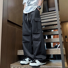 夏季薄款冰丝美式工装裤男宽松2025男士运动休闲长裤Q29100-P35，男装工装外套，星座610（原A335）