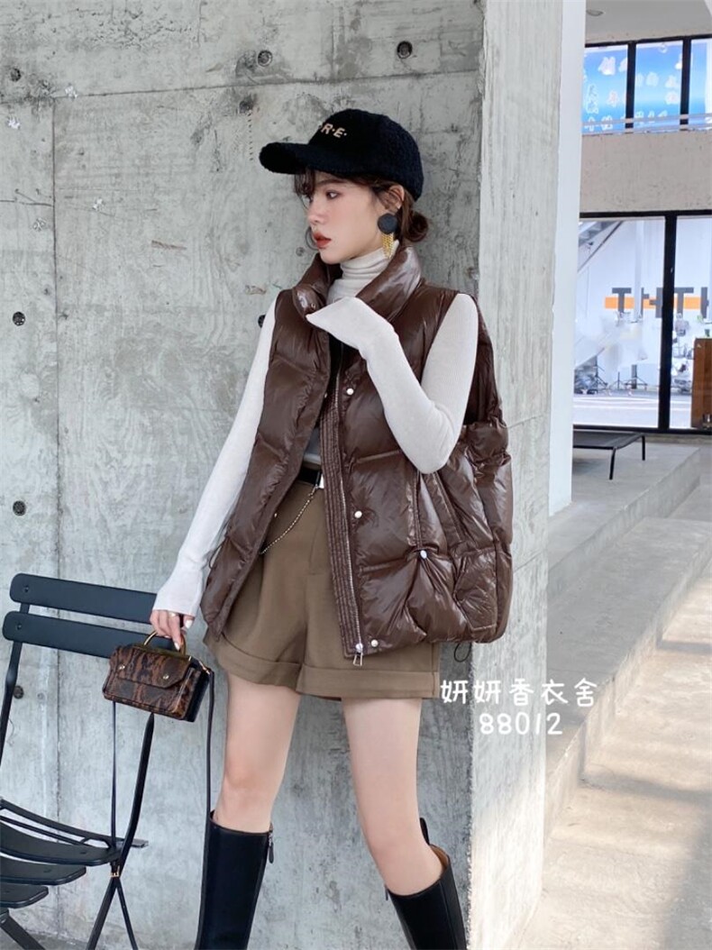 妍妍香衣舍88012立领抽绳马甲,女装马甲,香衣舍