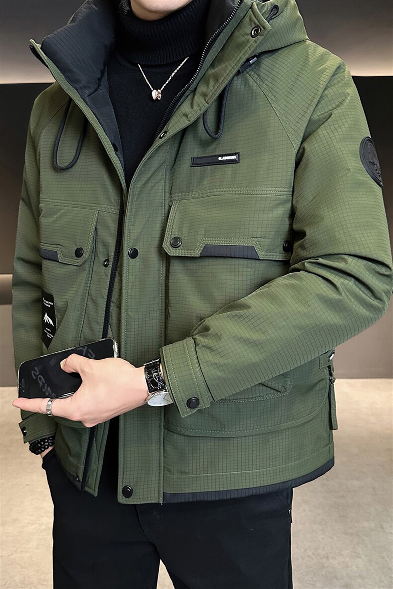 新标90白鸭绒2025年拼接时尚潮流保暖羽绒服男YR6068-P255,男装羽绒服,电商D240-242