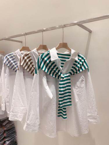 条纹衬衫，女装衬衫，辣妹子辣