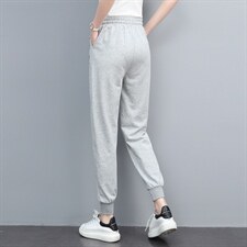 时尚刺绣图案休闲裤宽松显瘦百搭女裤2117，女装休闲裤，依恋蒂丝