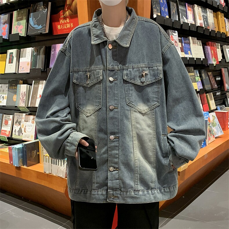 美式牛仔夹克外套男新款春秋季宽松ins潮牌高街情侣上衣CH08-P65,男装夹克,星座1008