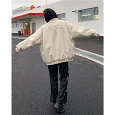 重磅麂皮绒棒球服外套男2025秋季美式潮牌高级宽松大码休闲夹克，男装夹克，星座506A