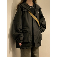 2026年春季新款连帽夹克女美式宽松情侣防水外套23013-P78，男装夹克，电商C213(原B265)
