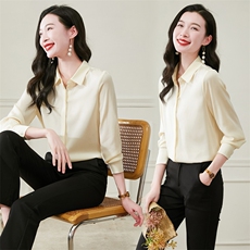 纯色重磅真丝衬衫女长袖2026新款春季中年妈妈显瘦真丝上衣小衫，女装衬衫，阿舍尔精品