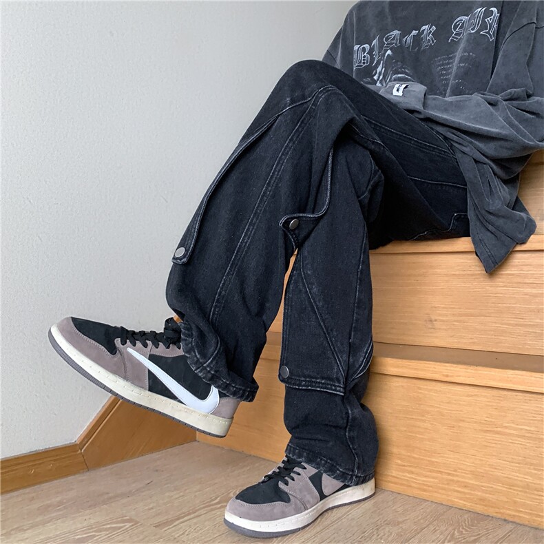 美式牛仔裤男款春季水洗做旧小众黄泥染长裤A061-YJ6724-P65控88,男装牛仔裤,电商A061-1