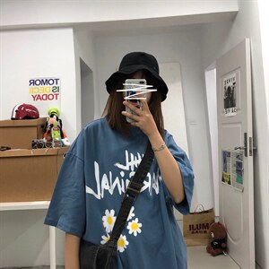 M035*INS风格宽松版百搭圆领短袖T恤衫