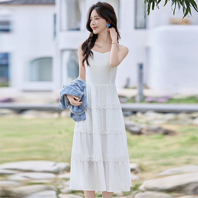 薄款牛仔短袖外套女连衣裙套装2025夏设计感中长款吊带裙子两件套，女装套装/套裙，贝蕾酷儿