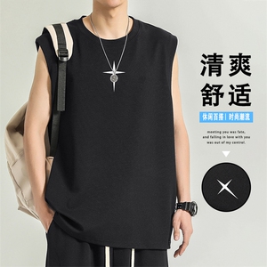 无袖背心男夏季冰丝健身运动坎肩衣服短袖t恤TT386-特批-34
